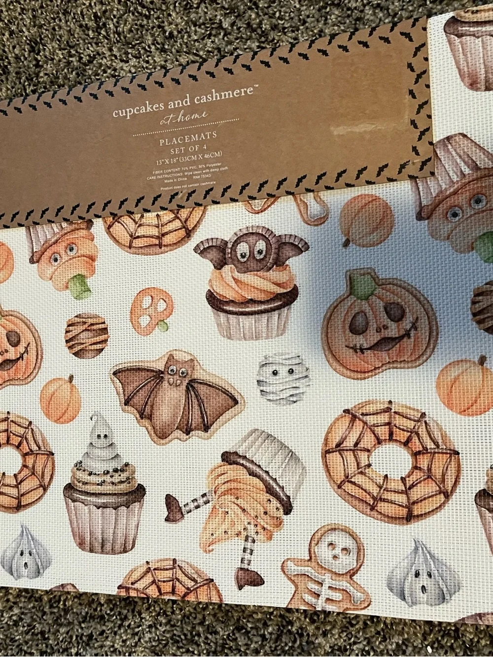 Cupcakes and Cashmere Halloween placemats set